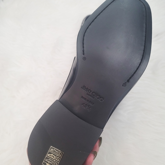 NWB Jimmy Choo Shiny Black Leather Oxford Shoe with Pearl Detailing - Picture 2 of 8